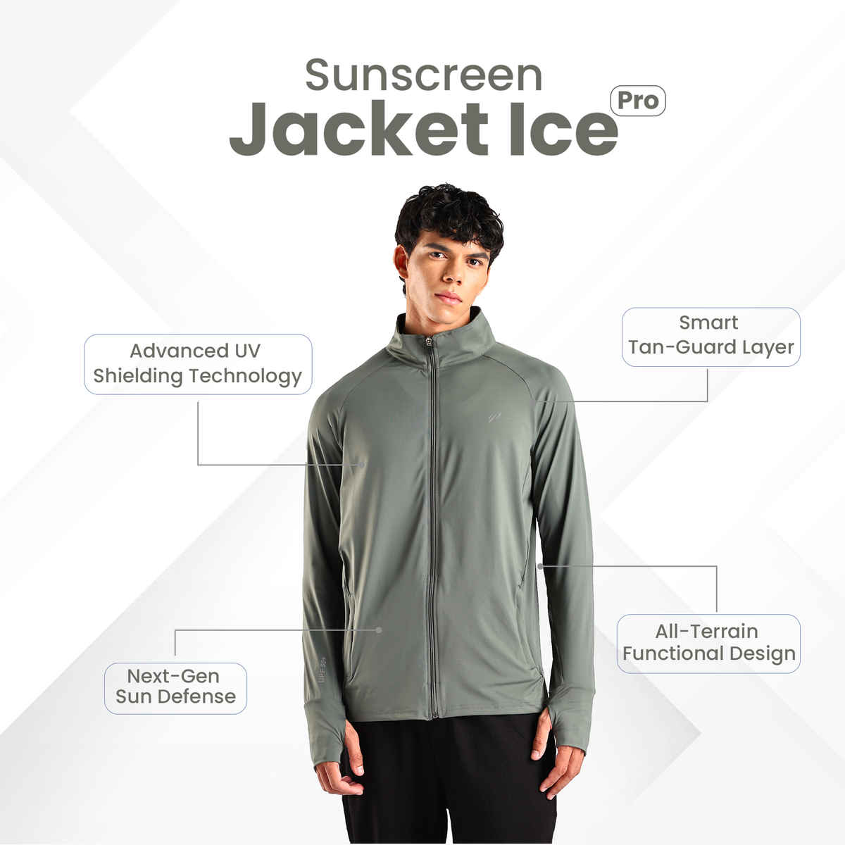 Blue Tyga Men's Sunscreen Jacket | SJE0005 | Olive - M