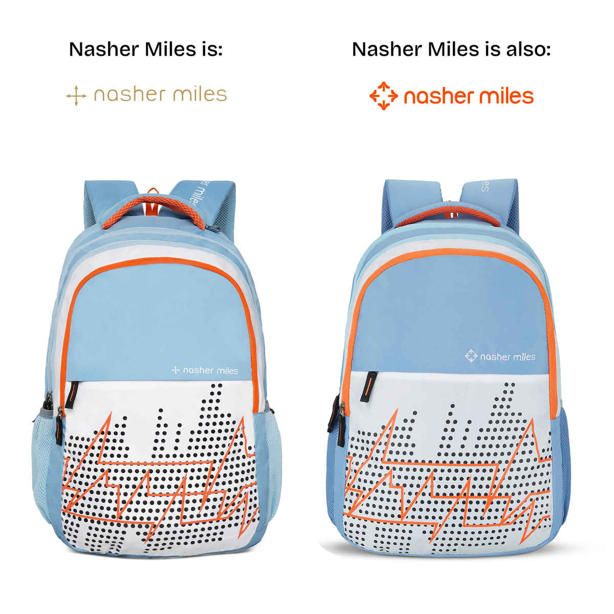 Nasher Miles Pulse Backpack- Unisex- 3 Compartment Bag- White- 45L