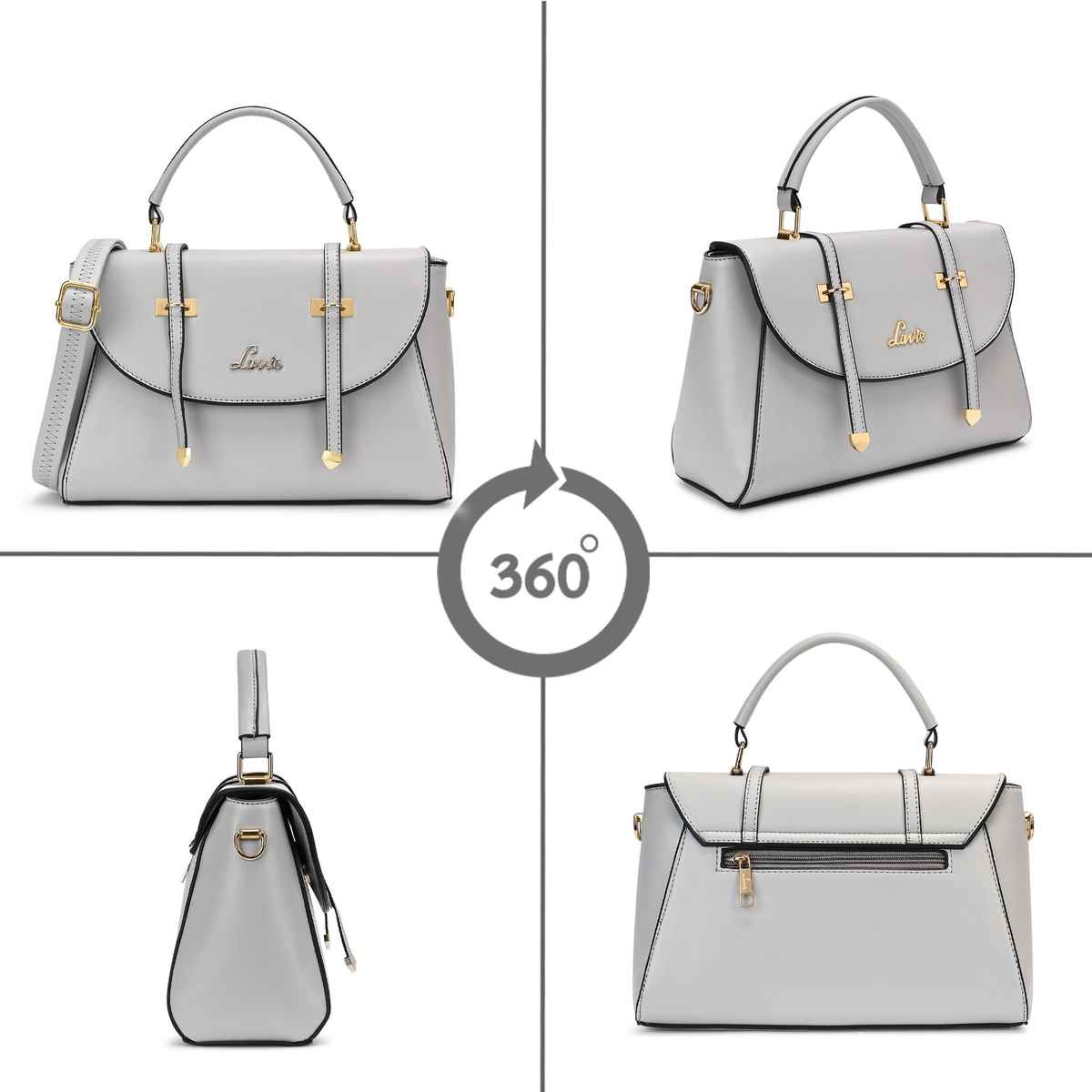 Lavie Women's Beech Flap Satchel Handbag | Ladies Purse | Shoulder Bag | Large | Light Grey
