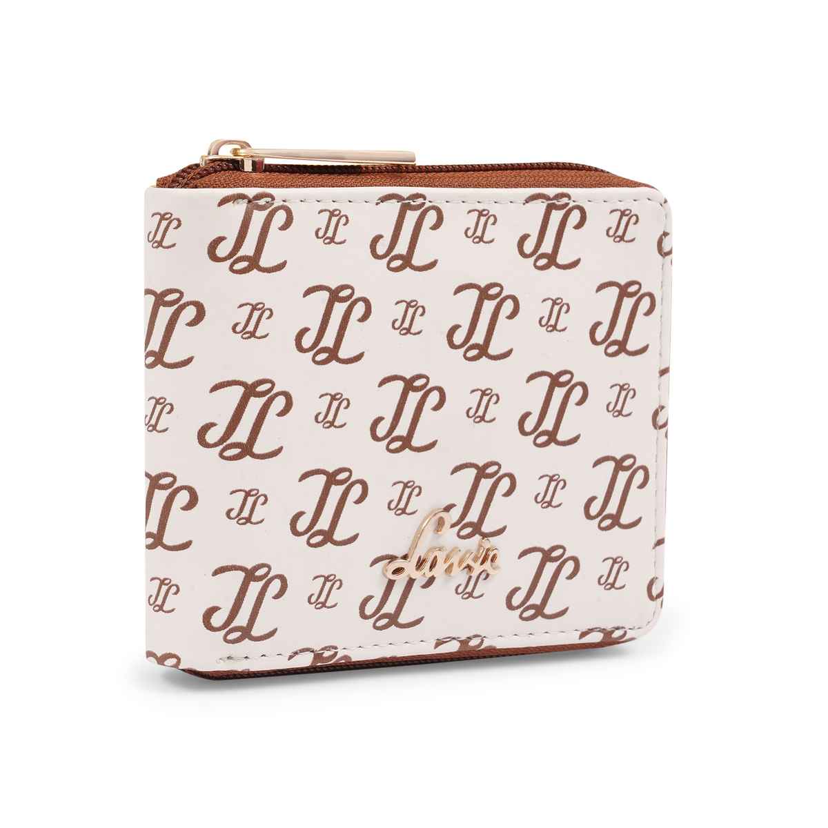 Lavie Women's Sacy Monogram LL Print Small Zip around Wallet | Off White