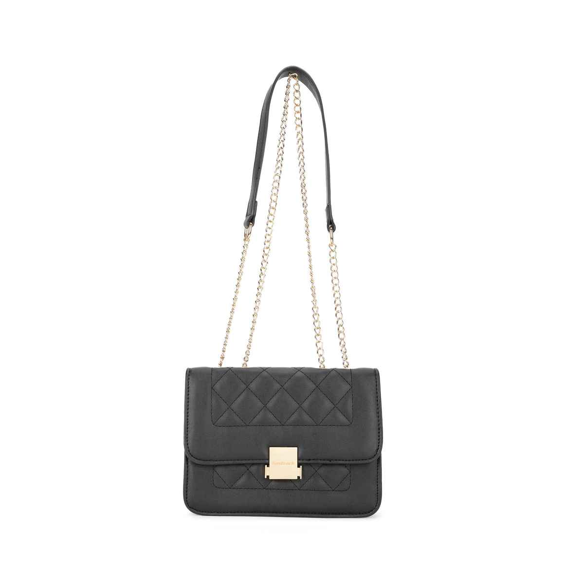 Fastrack Structured Quilted Sling Bag for Women | Black