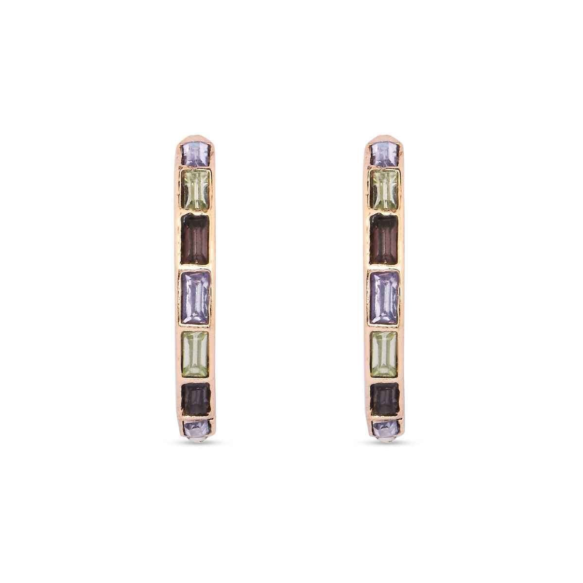 Accessorize London Women Medium Gem Hoop Earrings