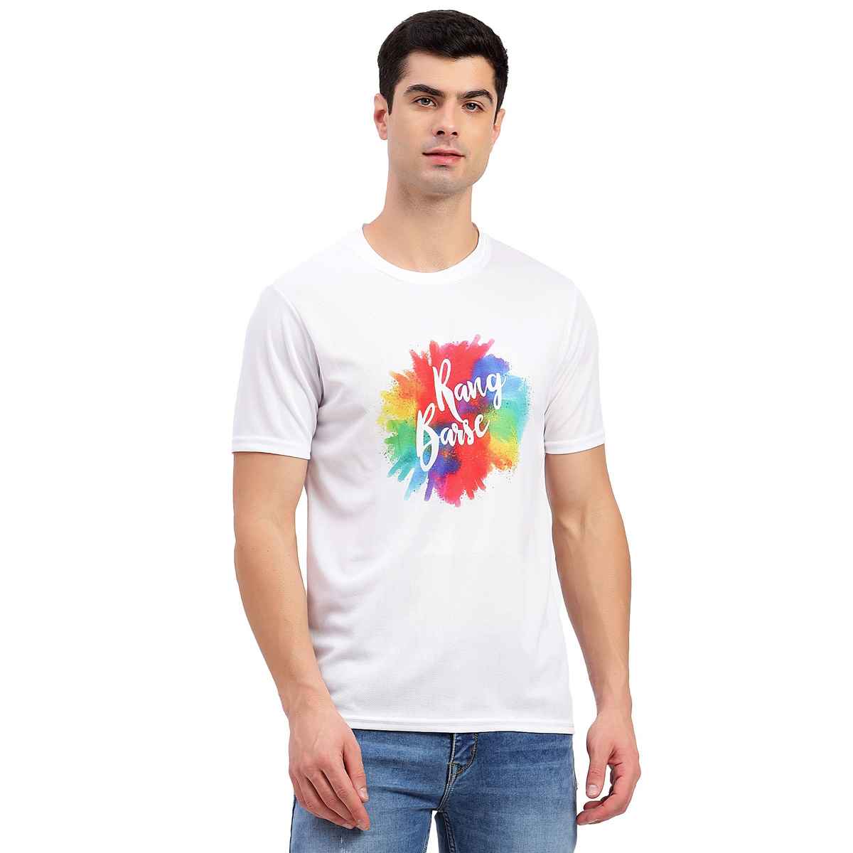 Freecultr Unisex Printed T-Shirt Rang Barse | White | XXL