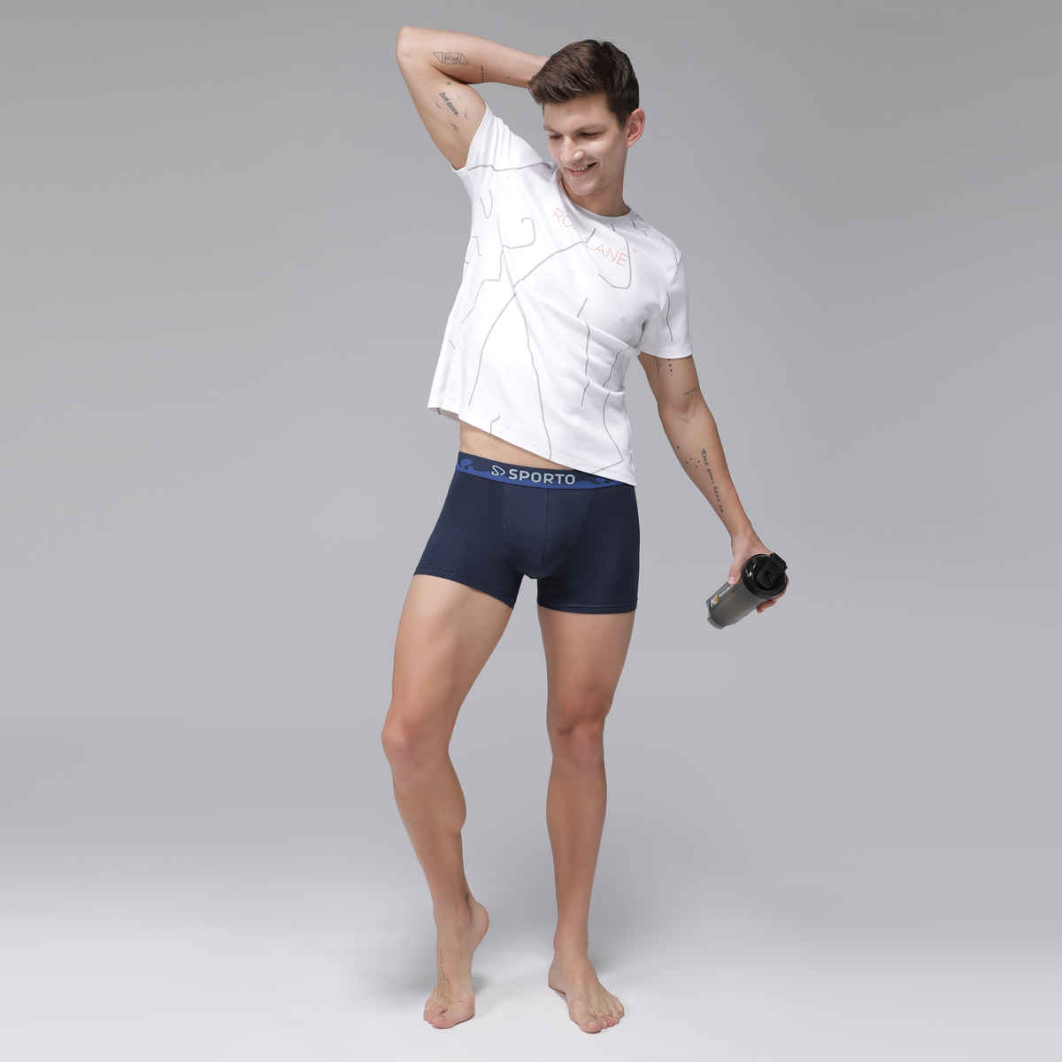 Sporto by Macho Men's 3D fit Plain Spandex Trunk | Assorted - 90 cm