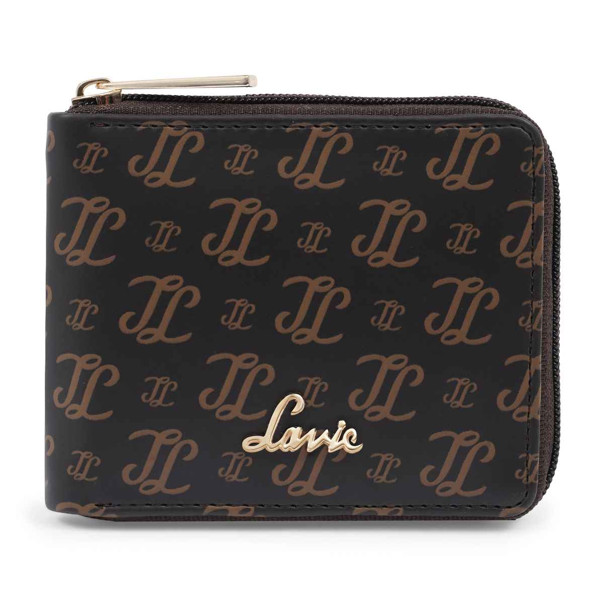 Lavie Women's Sacy Monogram LL Print Small Zip around Wallet | Choco