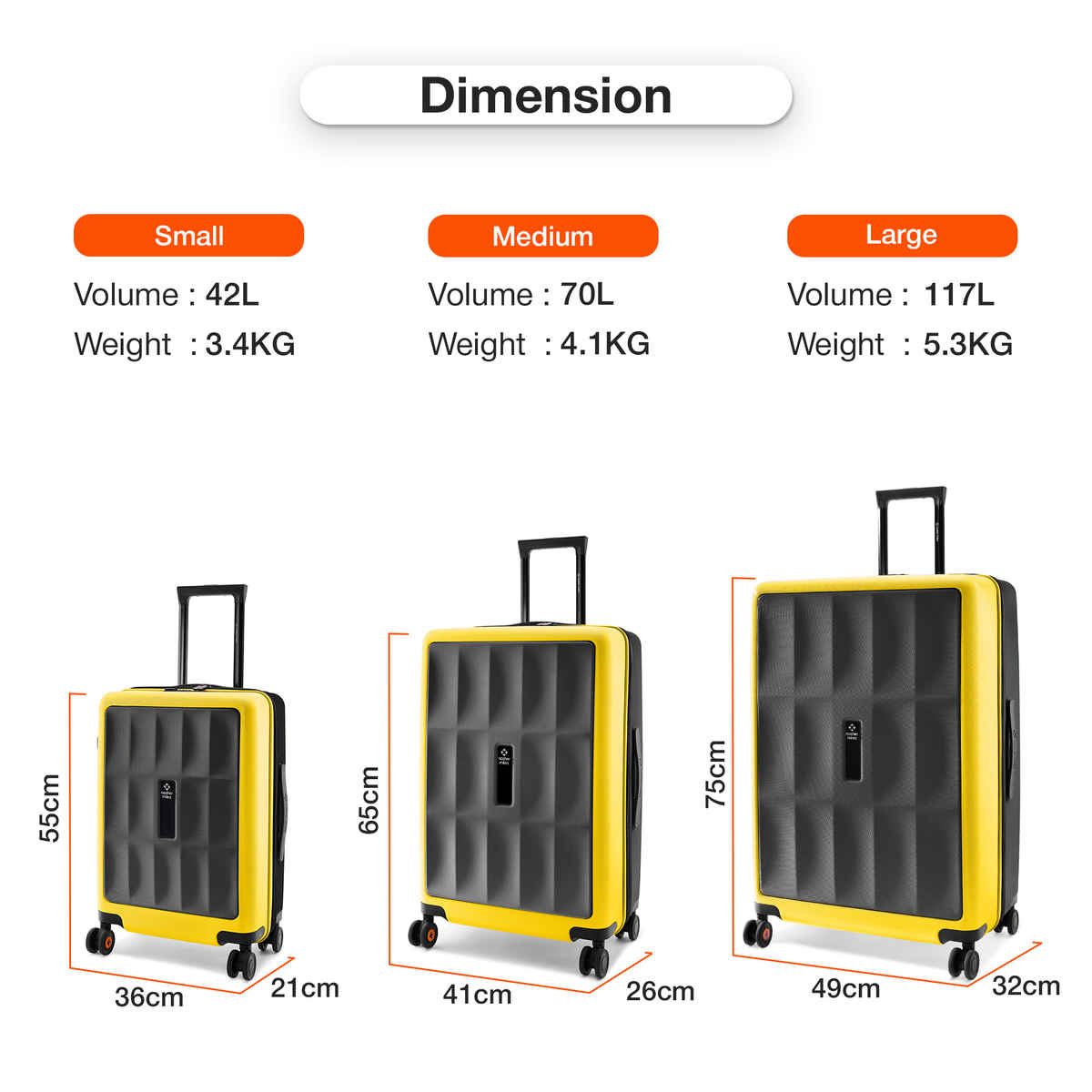 Nasher Miles Zanzibar Cabin Hard Side Polypropylene 20 Inch-55 cm Trolley Bag (Black Yellow)
