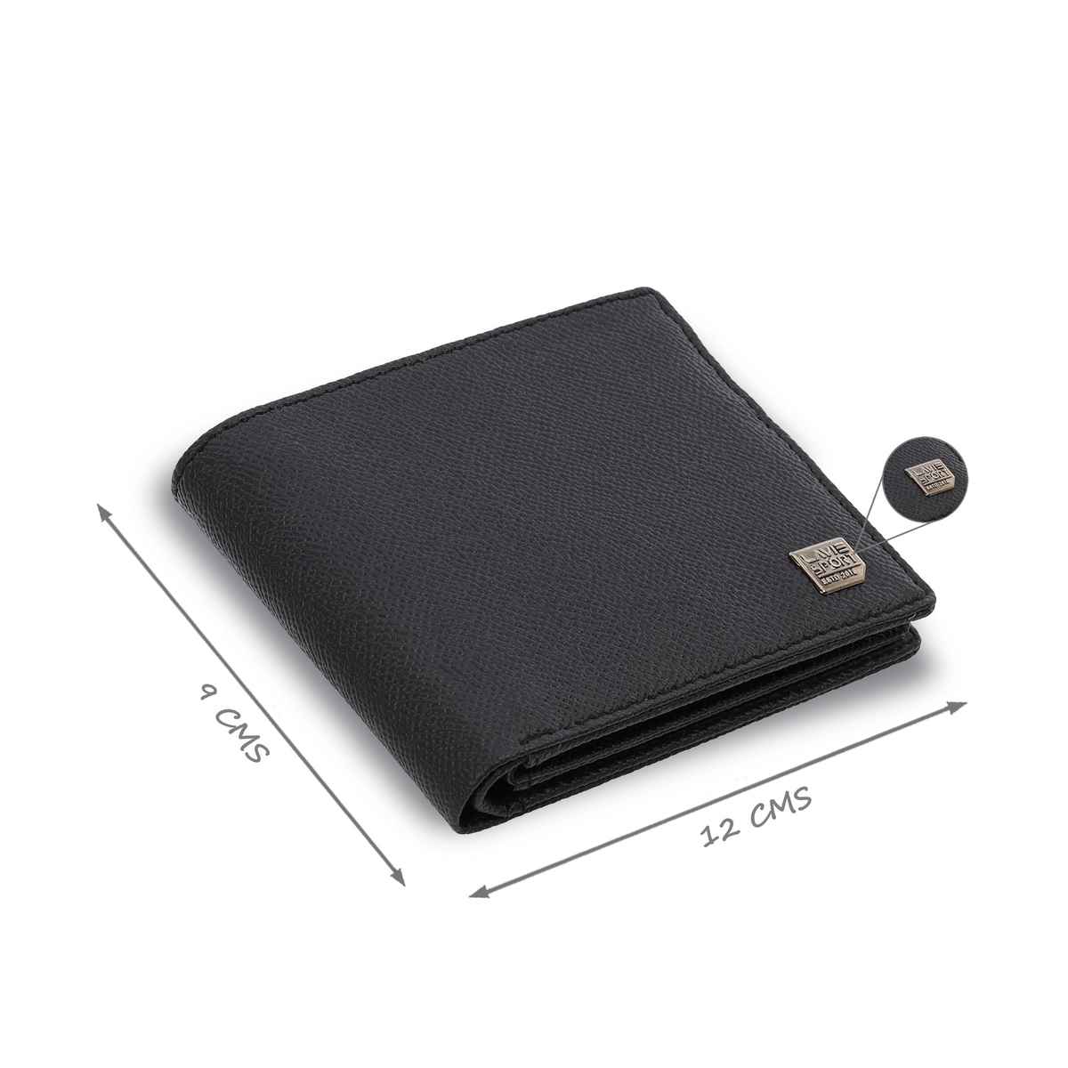 Lavie Sport Men's Solid Artificial Leather Bi-Fold Wallet | Black - Free Size