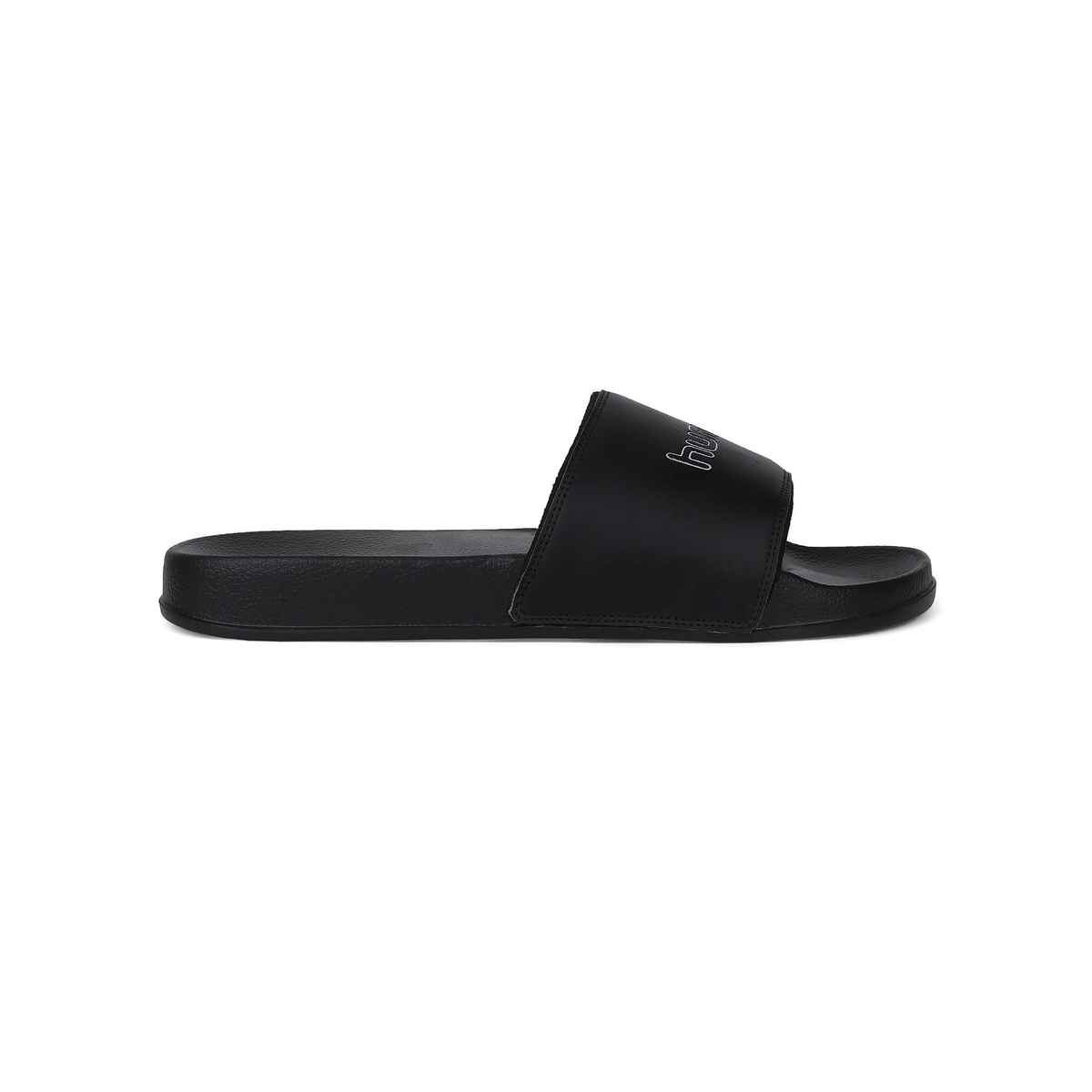 hummel Classic lightweight slides for Men with Cushioned Sole and Arch Support | Black | 8