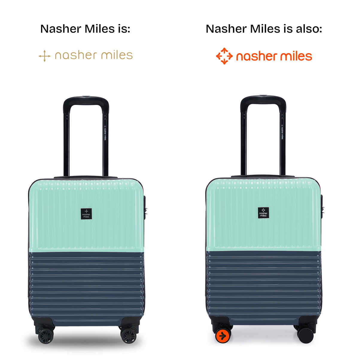 Nasher Miles Unisex Polycarbonate 47 L Hardside Luggage | Dark Blue and Teal - S