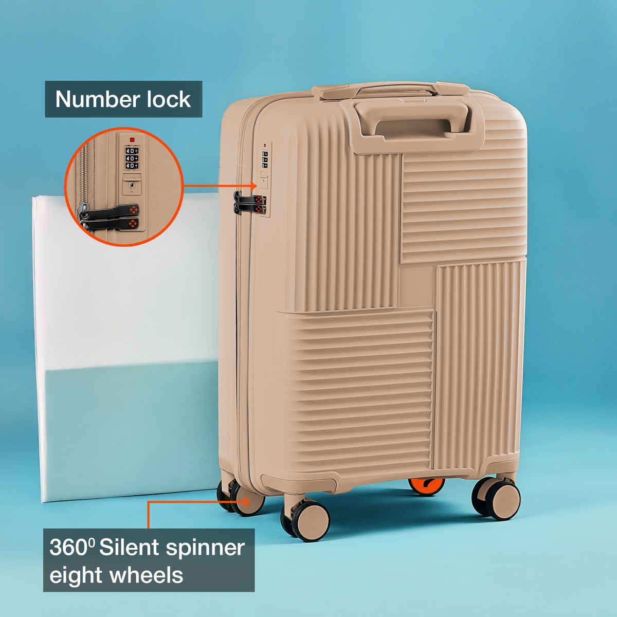 Nasher Miles Singapore Cabin Hard-Sided Polypropylene Luggage 20 Inch-55 cm Trolley Bag - Champagne