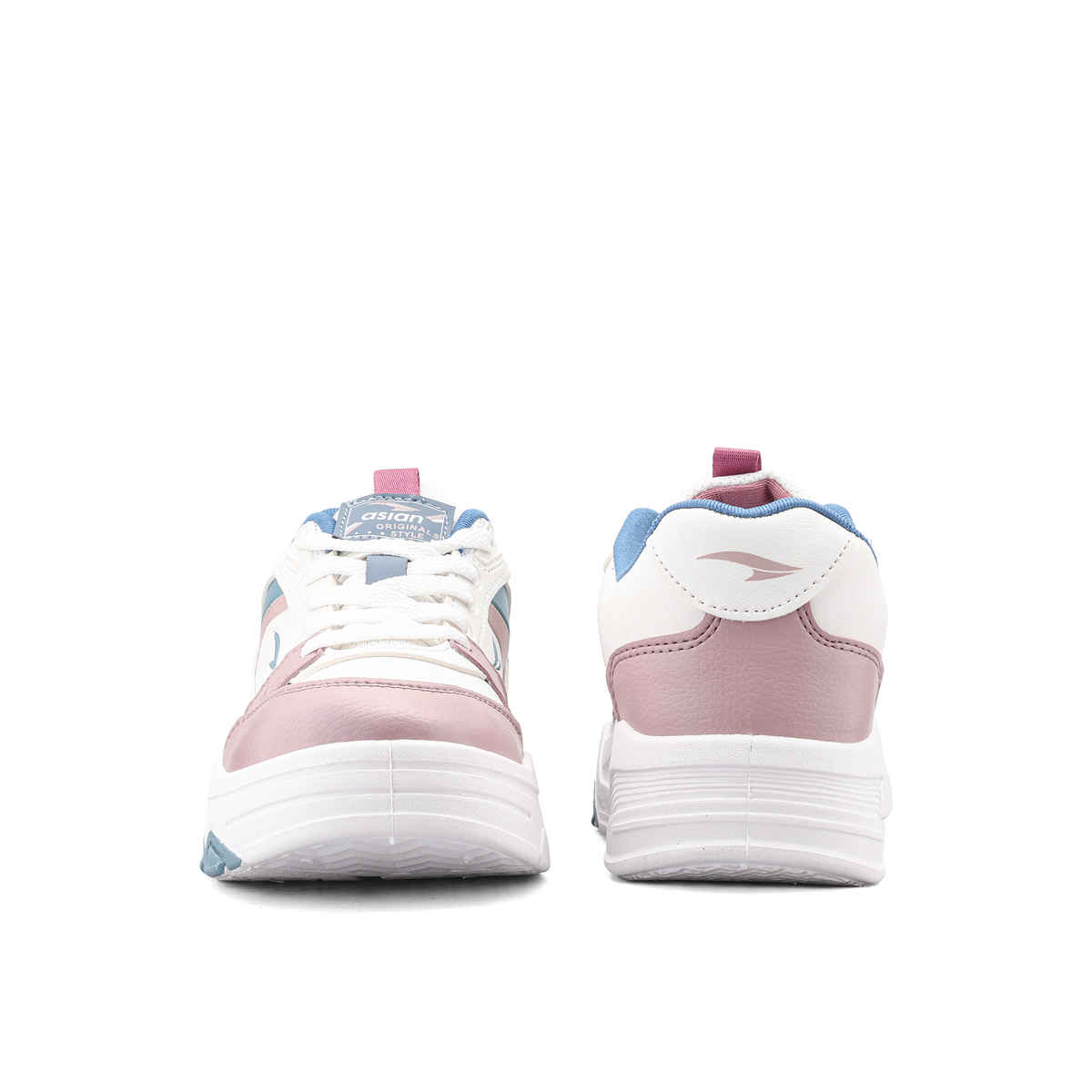 Asian Women's Lace up Sneakers | PETAL-01 | White | UK 9