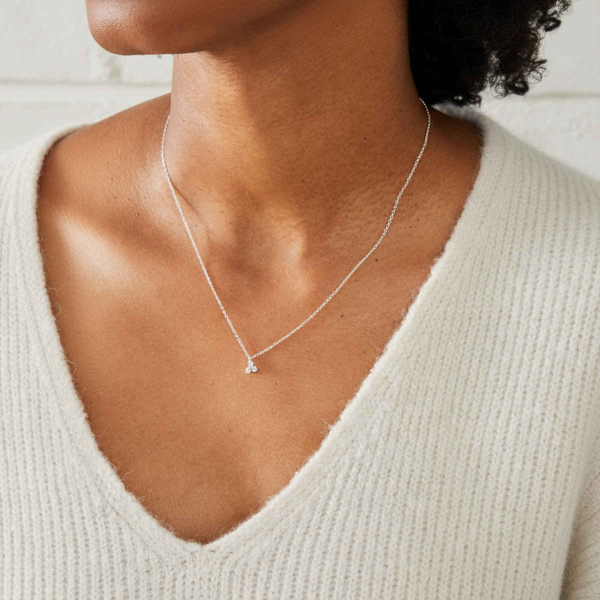 Accessorize London Women 925 Sterling Silver Hallmark Cubic Zirconia Flower Pendant Necklace