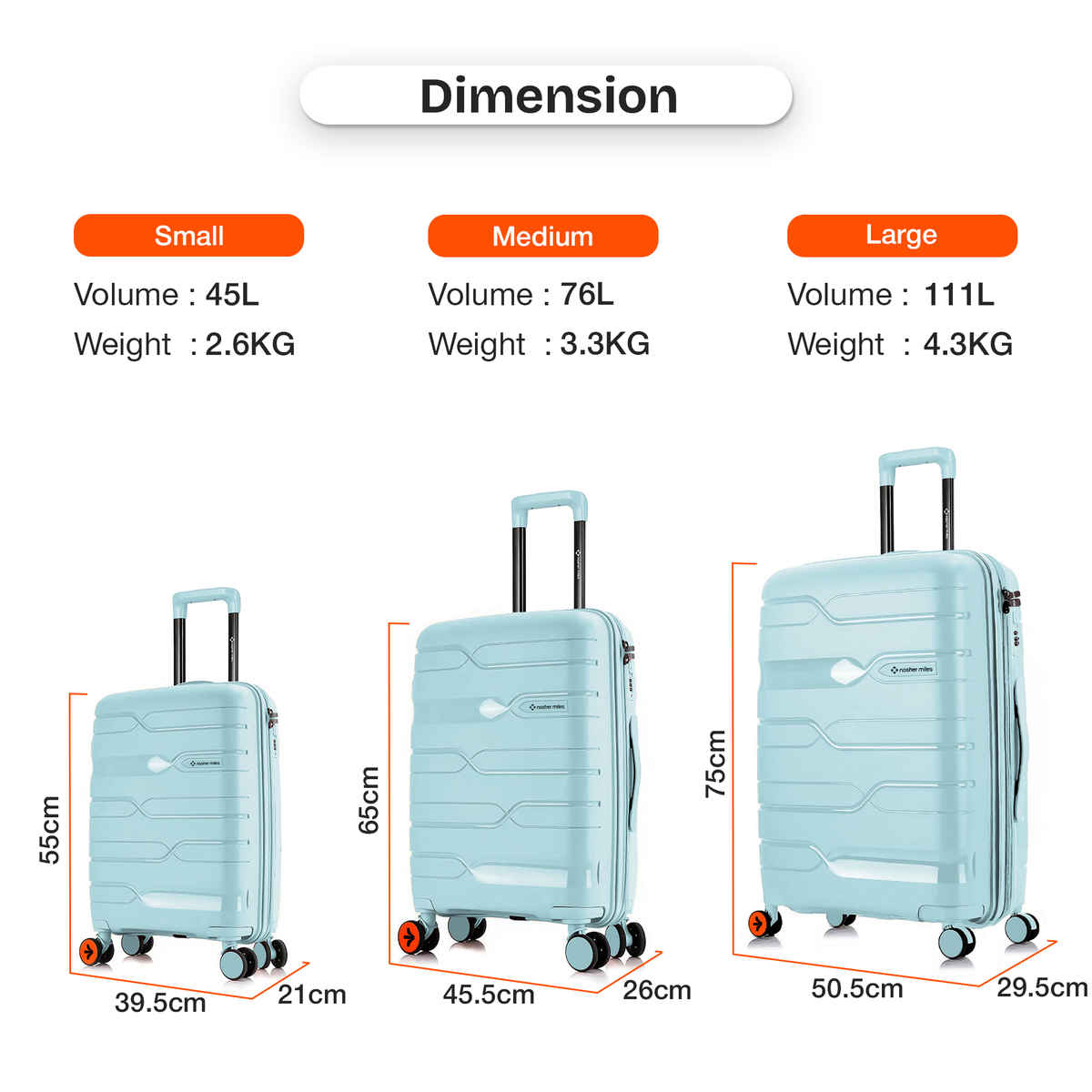 Nasher Miles Unisex Striped PP 45 L Cabin Luggage | Pastel Green - S