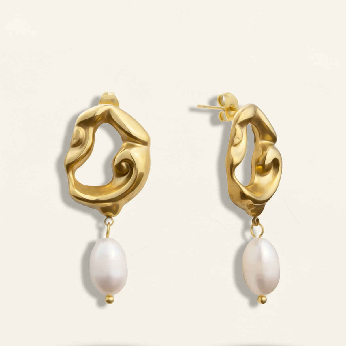 ZAISHA 18K Gold Plated Pearl Baroque Earrings | Birthday | Anniversary | Valentines gift