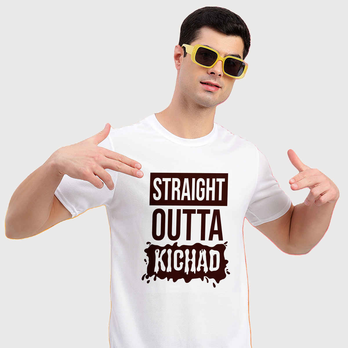 Freecultr Unisex Printed T-shirt Straight Outta Kichad | White | S