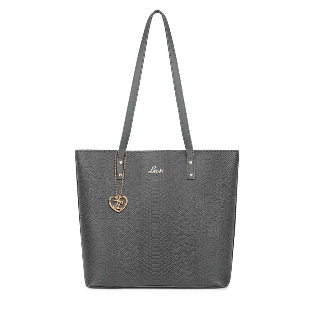 Lavie Women's Croc Pavo Tote Handbag | Tote Bag For Work | Ladies purse | Shoulder Bag | Dark Grey