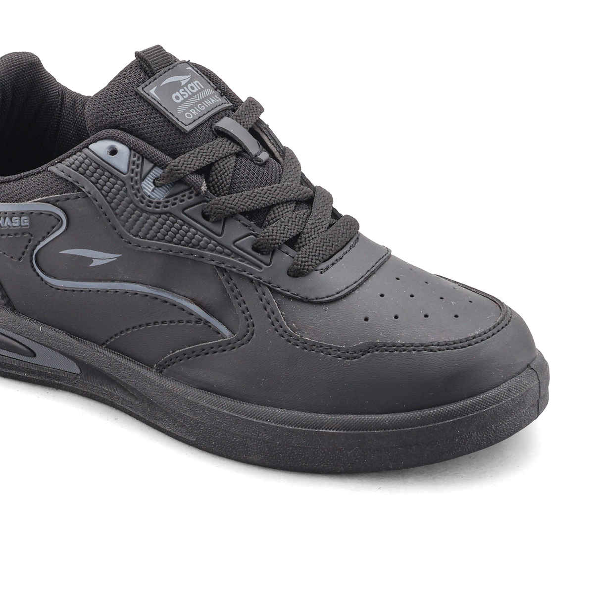 Asian Men's Lace up Sneakers | DEFENDER-02 | Black | UK 8
