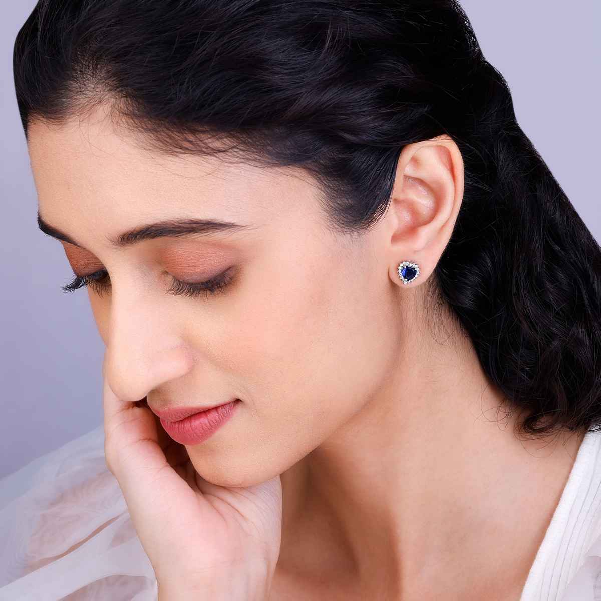 Giva Silver Heart Of The Ocean Studs