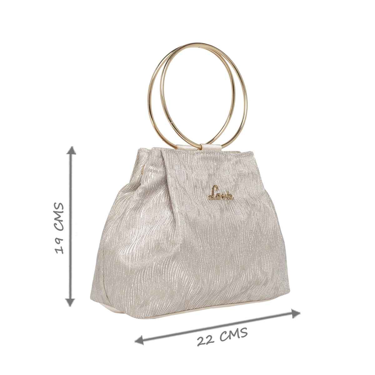 Lavie Women's Alya Structured Potli Bags | Pouches for Festive Seasons & Wedding | Gold