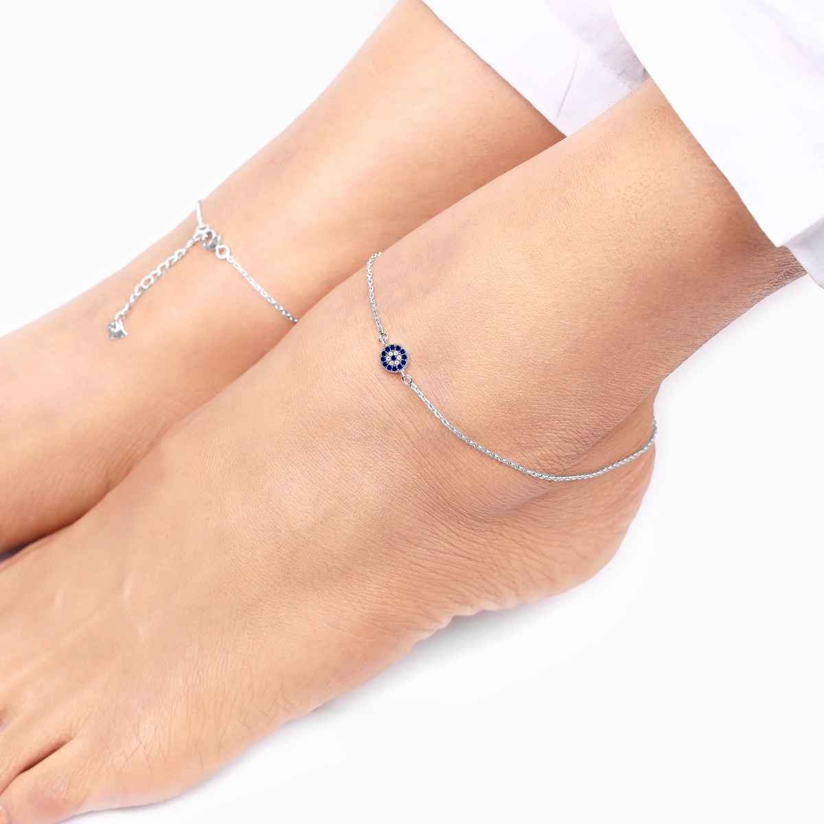 Giva Silver Protective Eye Anklet