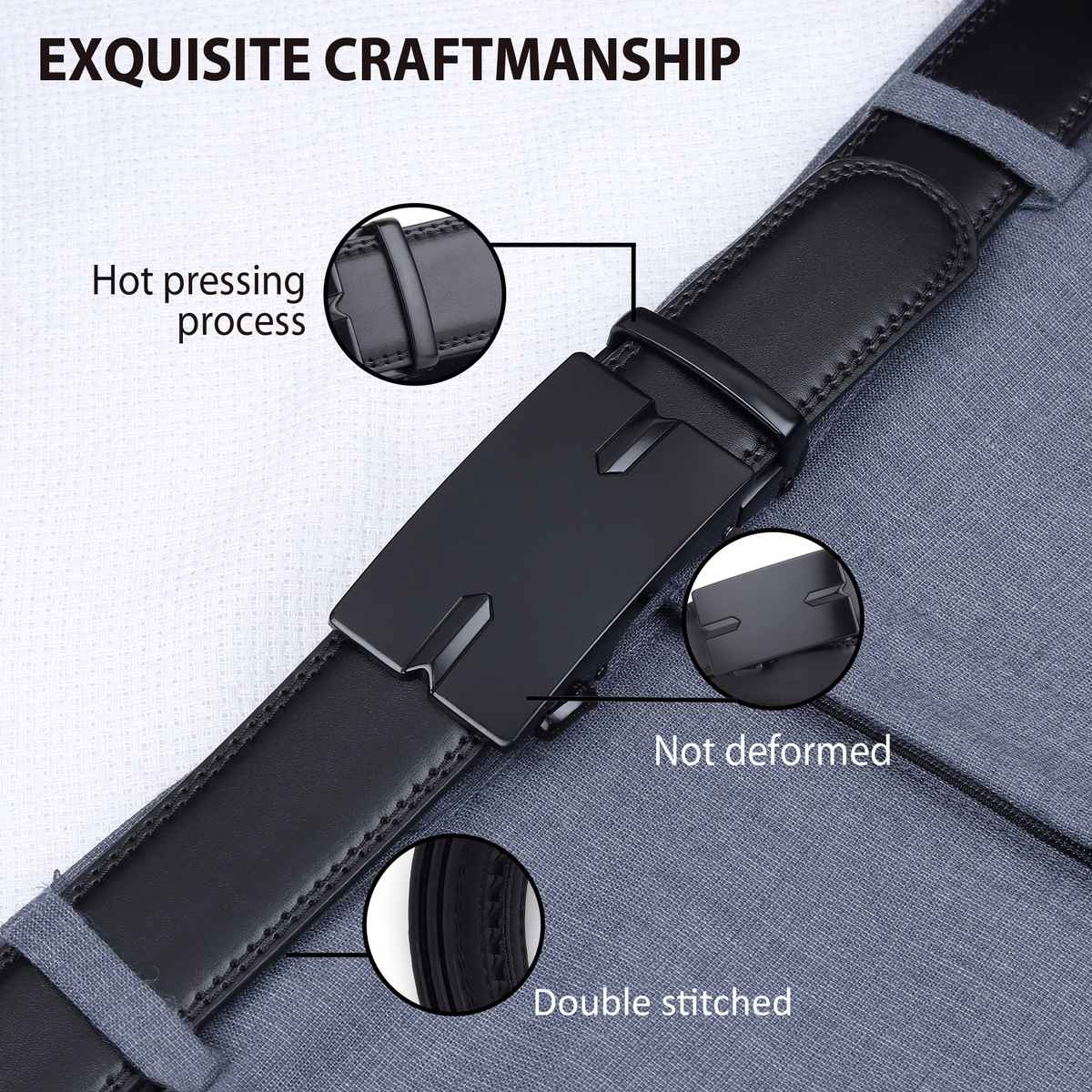 Zoro United Men's Solid Vegan Leather Belt | Black - One Size