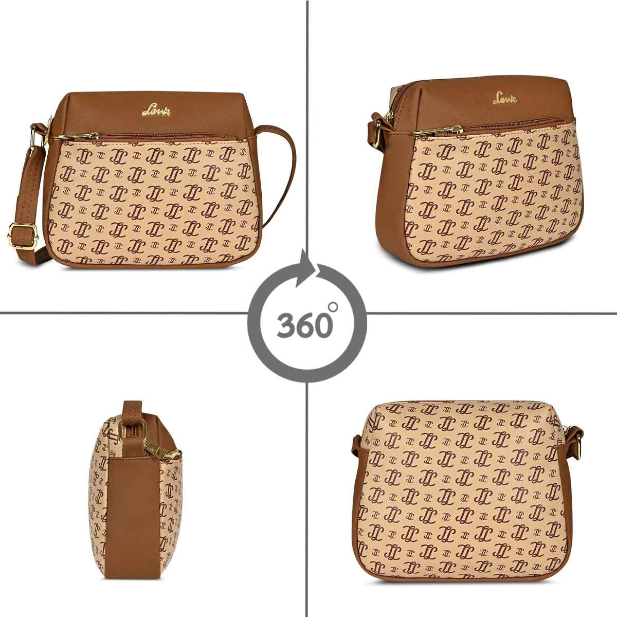 Lavie Women's Mono Ll Farah Crossbody Sling Bag | Ladies Purse Handbag | Taupe