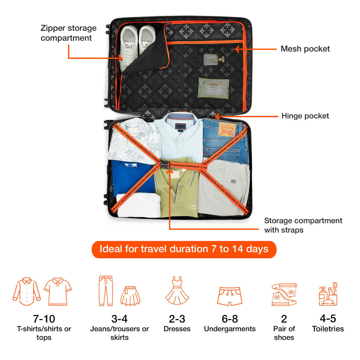 Nasher Miles Paris Check-In Hard-Sided Polypropylene Luggage 24 Inch-65 cm Trolley Bag - Black