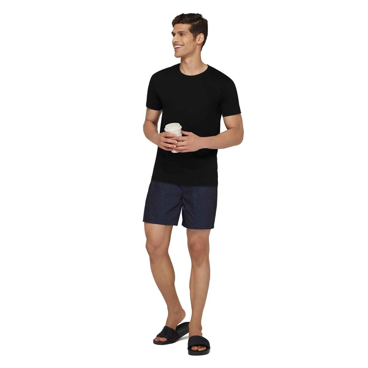 XYXX Men's Cotton Printed Boxer Shorts with Side Pockets, Blue Circle| S