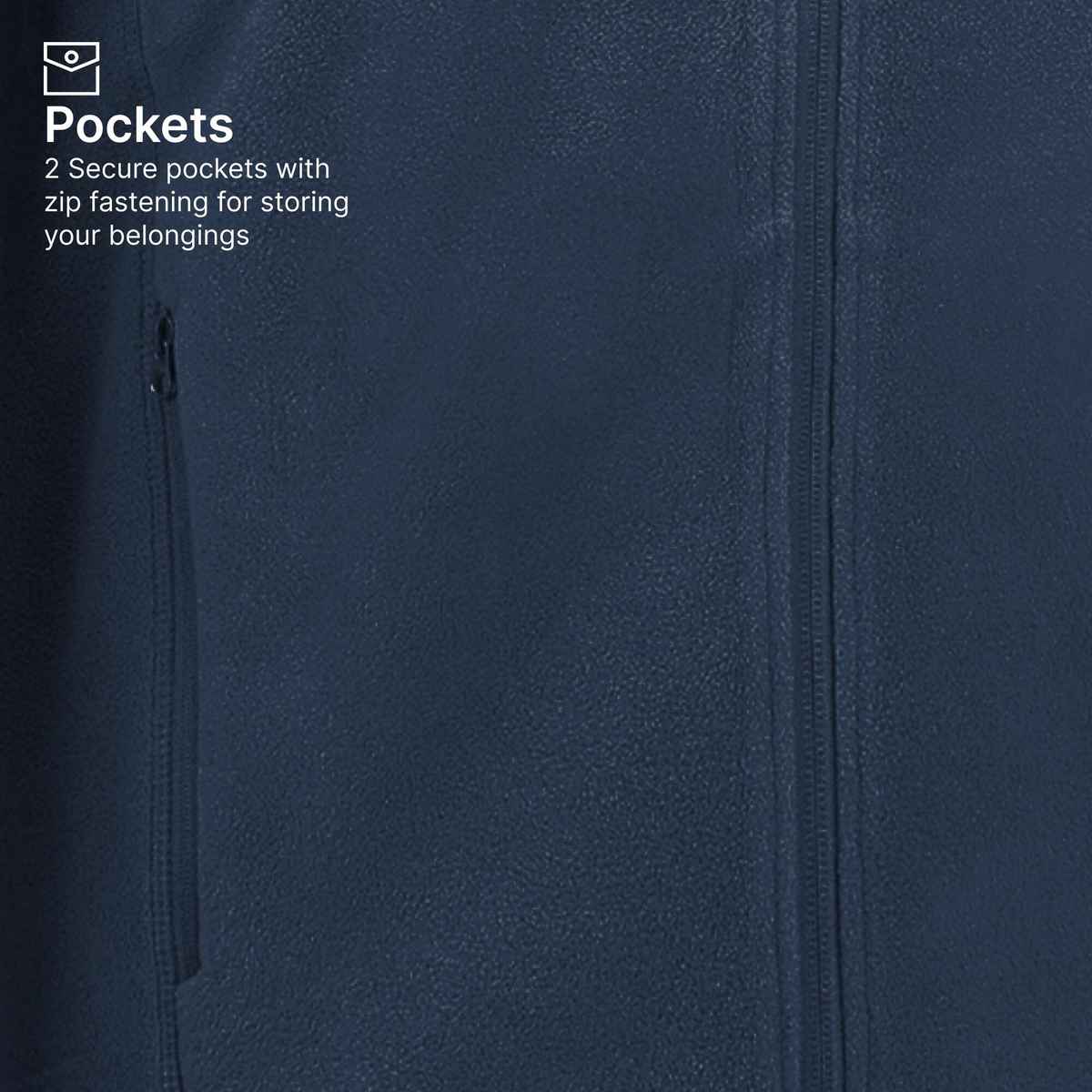 Quechua By Decathlon Men's Warm Winter Hiking Fleece | Blue - 2XL