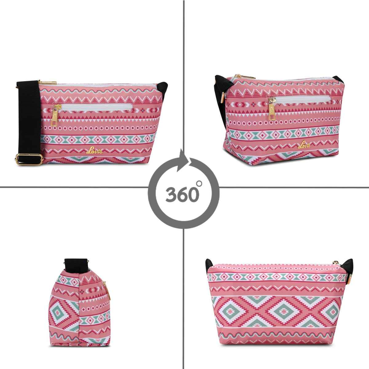 Lavie Women's Trixie Floral Cross Body Sling Bag | Ladies Purse Handbag | Light Pink