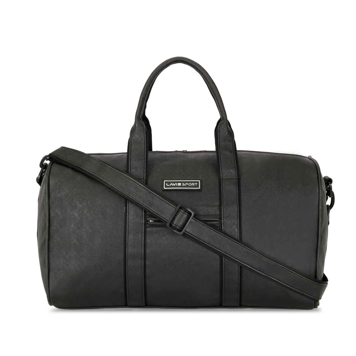 Lavie Sport Unisex Synthetic Leather Duffle Bag | Black | M (46 x 25.2 x 26.5 cm)