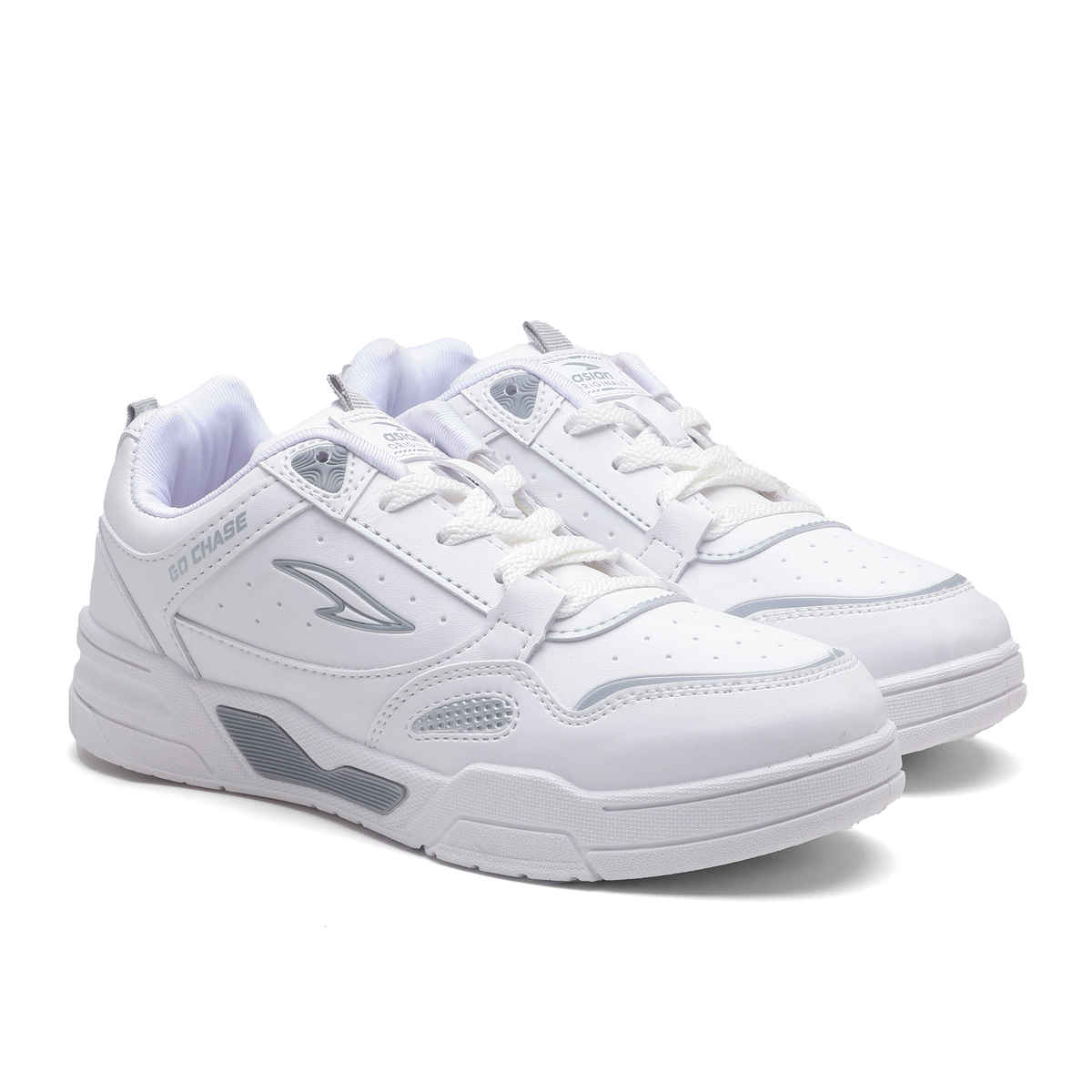 Asian Men's Casual Sneakers | Tango-01 | White and Light Grey - UK 8