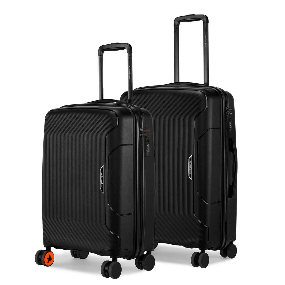 Nasher Miles Coorg Check-In Hard Side Polypropylene (55 & 65 cm) Trolley Bag (Black)