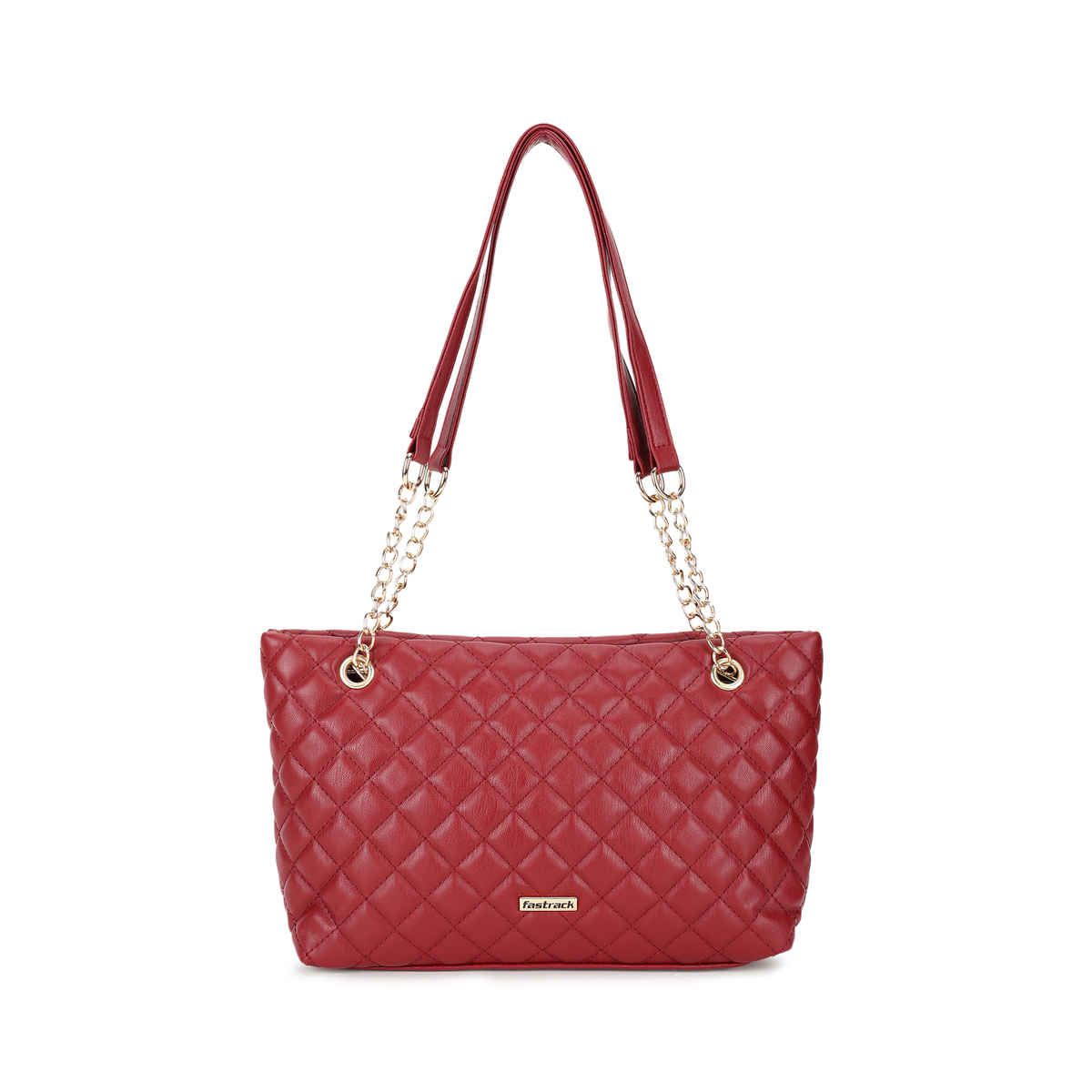 Fastrack PU Quilted Tote Bag for Women | Maroon