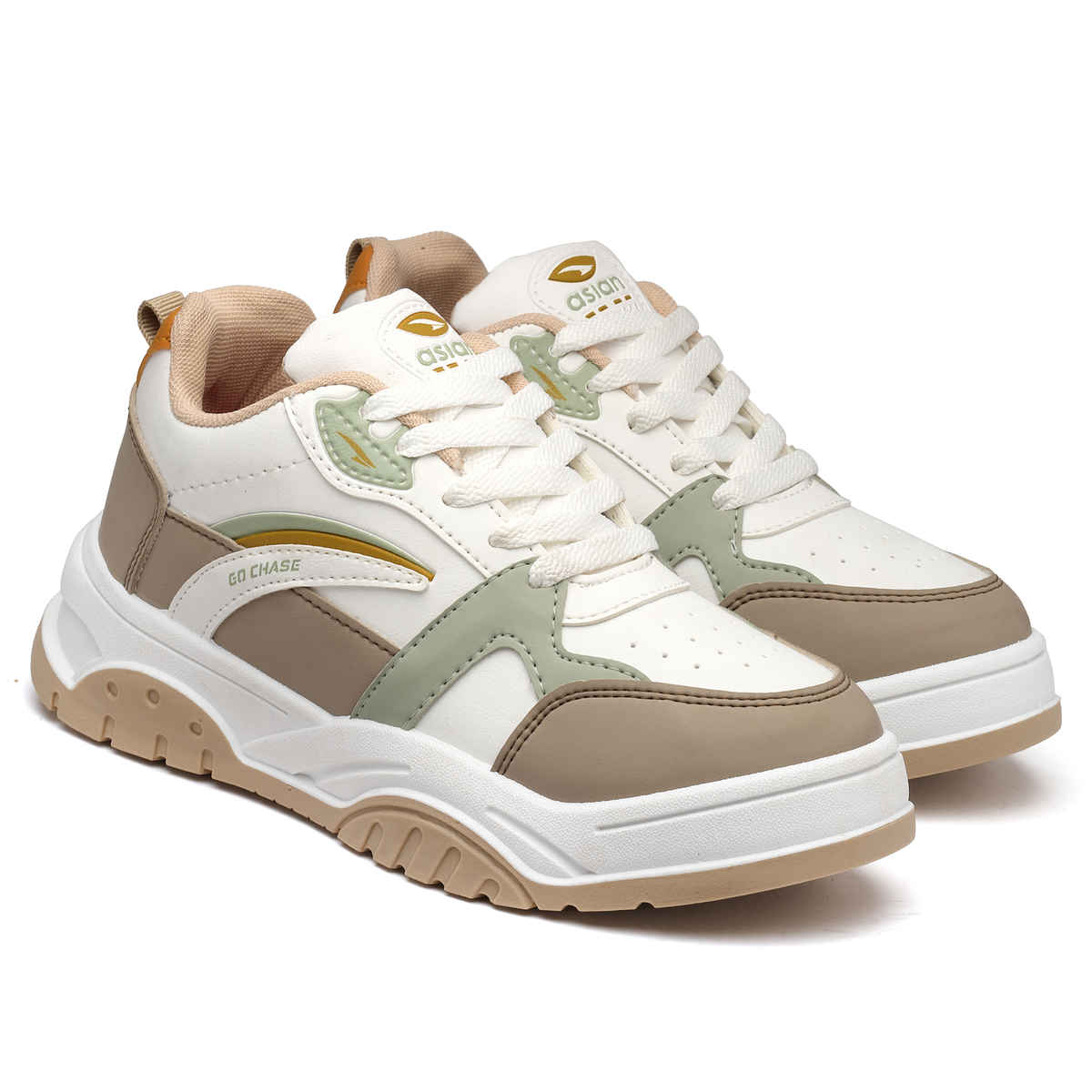 Asian Women's Sneakers | NANCY-01 | WHITE BEIGE | UK-5