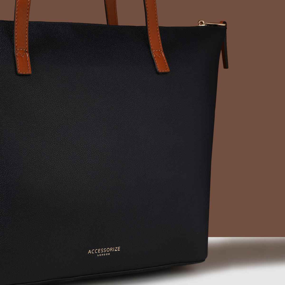 Accessorize London Women's Faux Leather Maddox Tote Bag | Blue