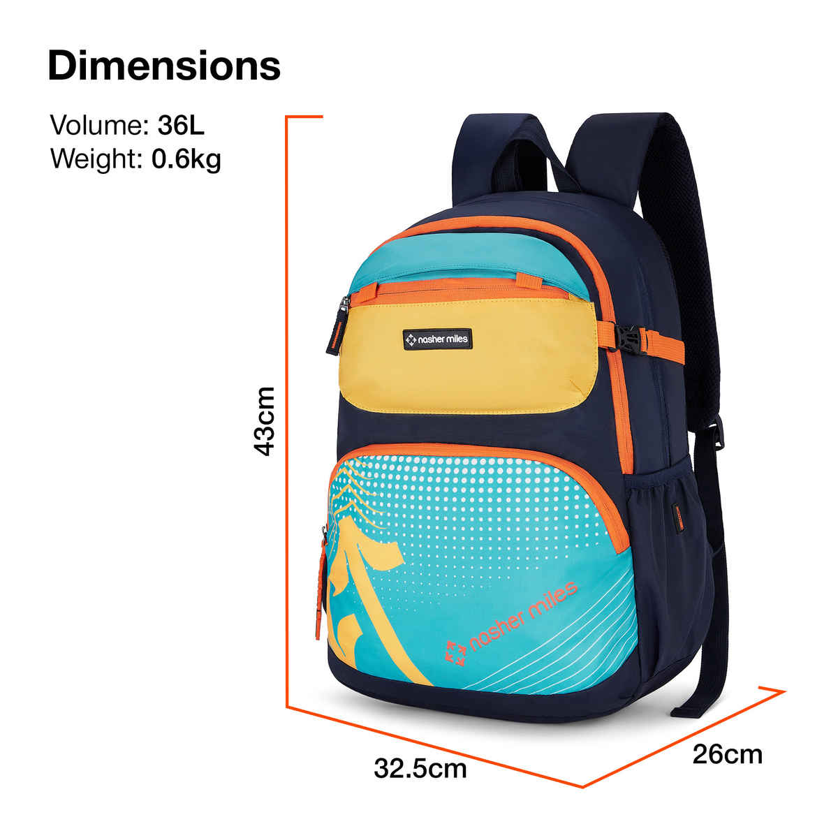 Nasher Miles Engineering Polyester Laptop Backpack with Rain cover | Yellow - 36 L