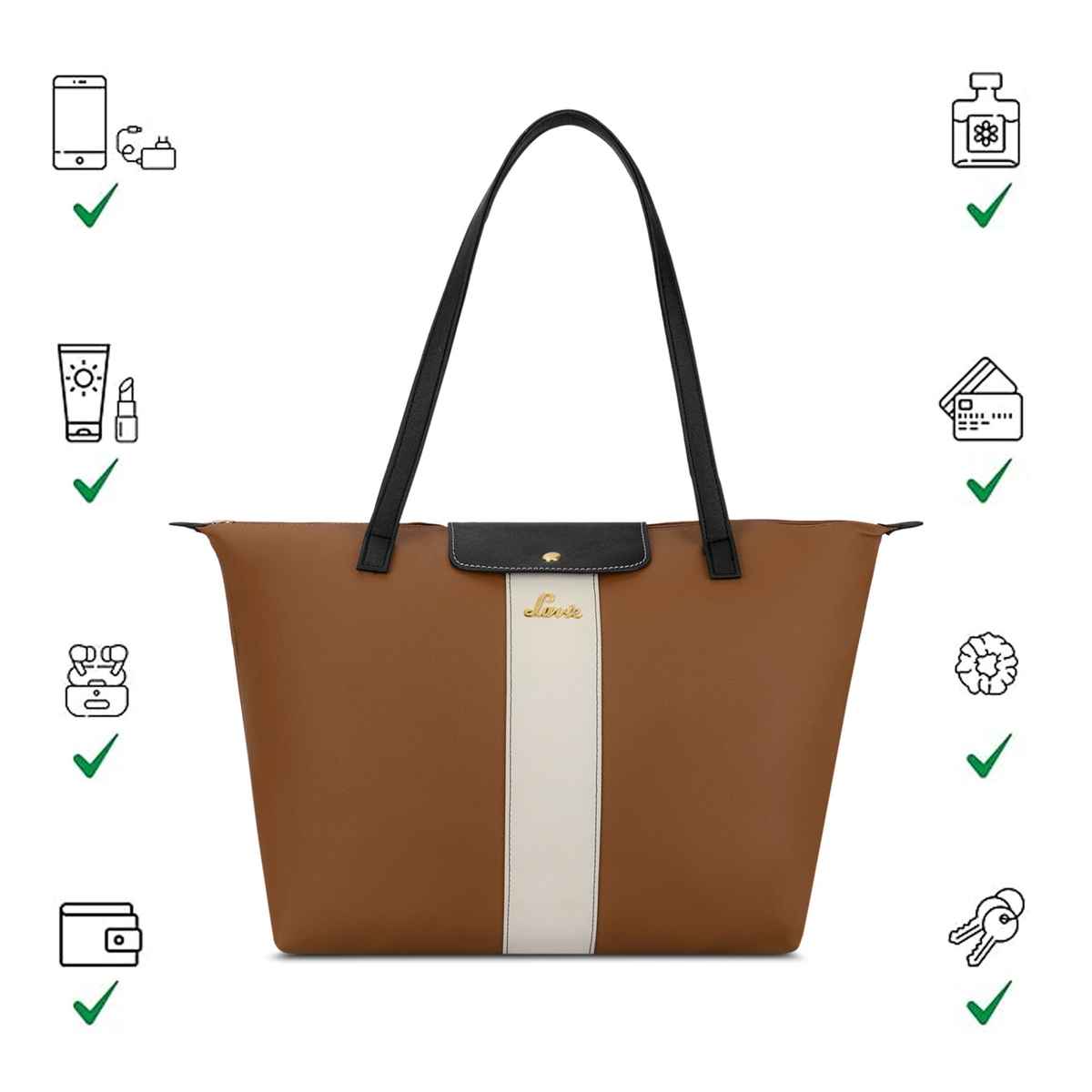 Lavie Women's Colourblock Vincy Tote Handbag | Tan