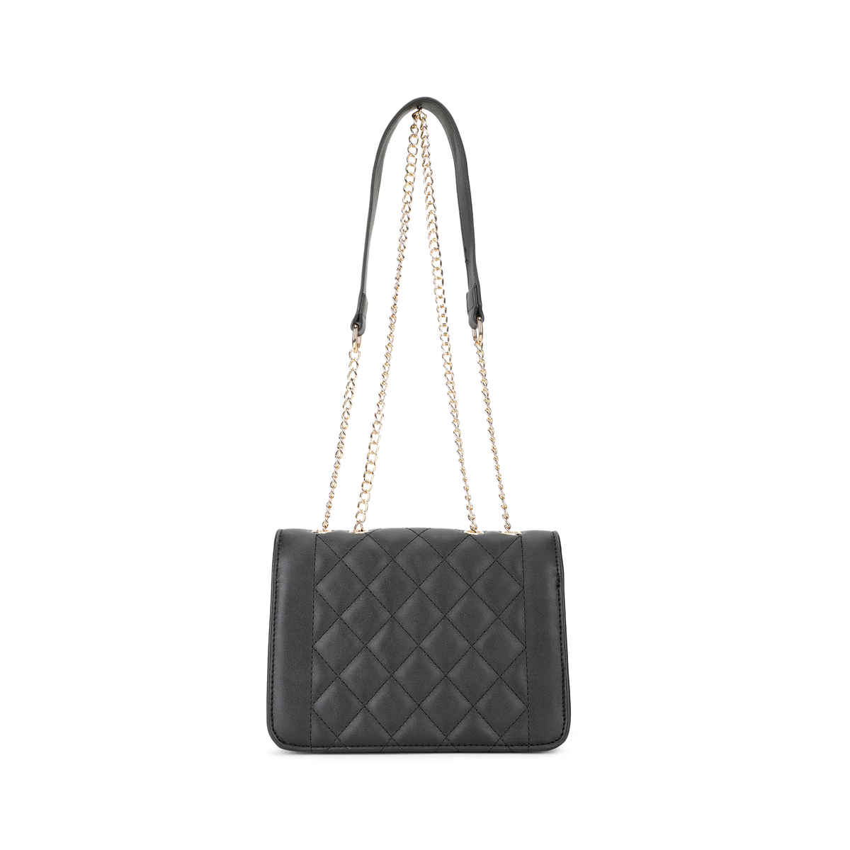 Fastrack Structured Quilted Sling Bag for Women | Black