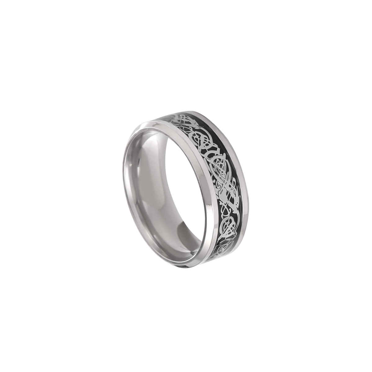 Yellow Chimes Dragon Celtic Design Silver Ring for Men