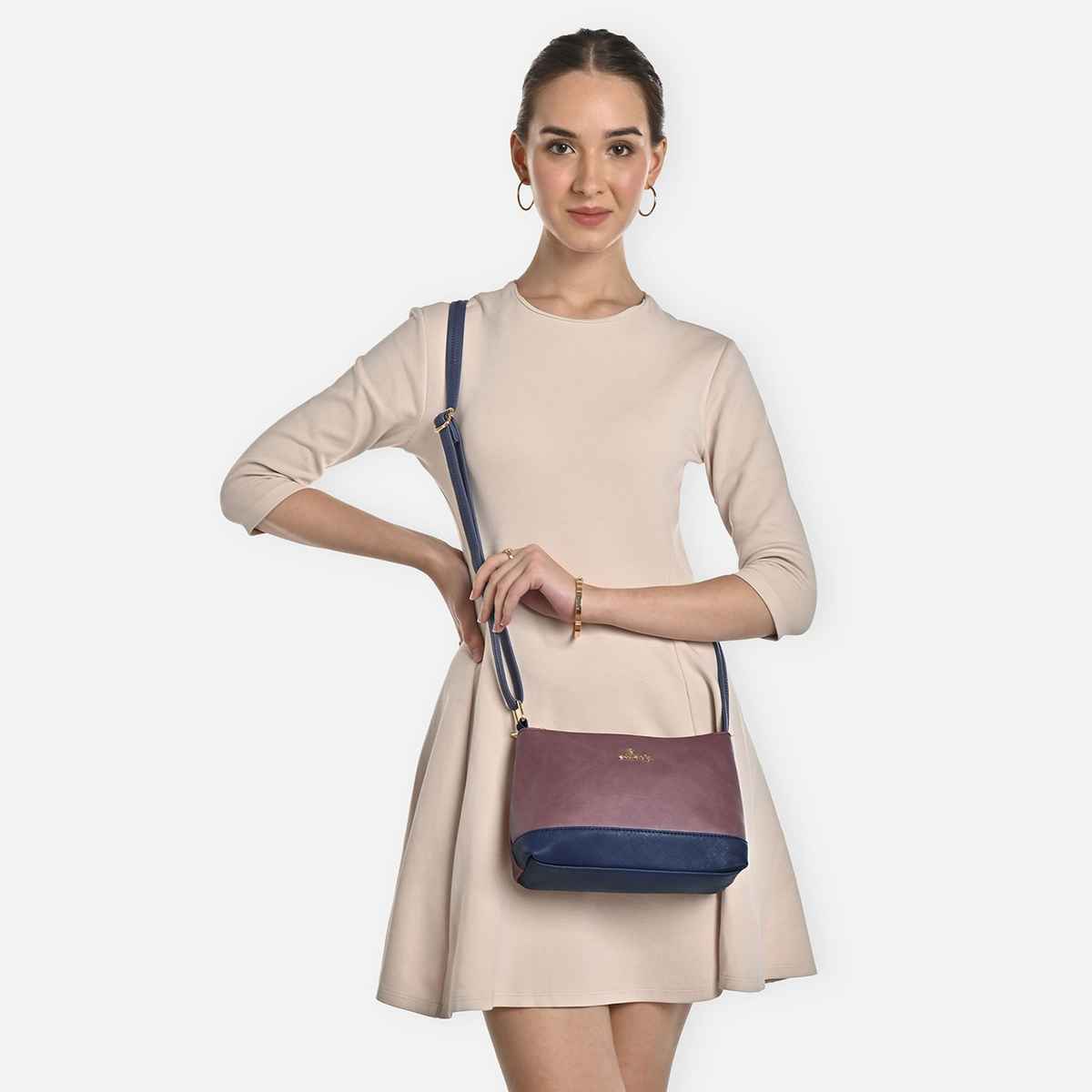 Lavie Women's Taya Cross Body Sling Bag | Ladies Purse Handbag | Dark Pink