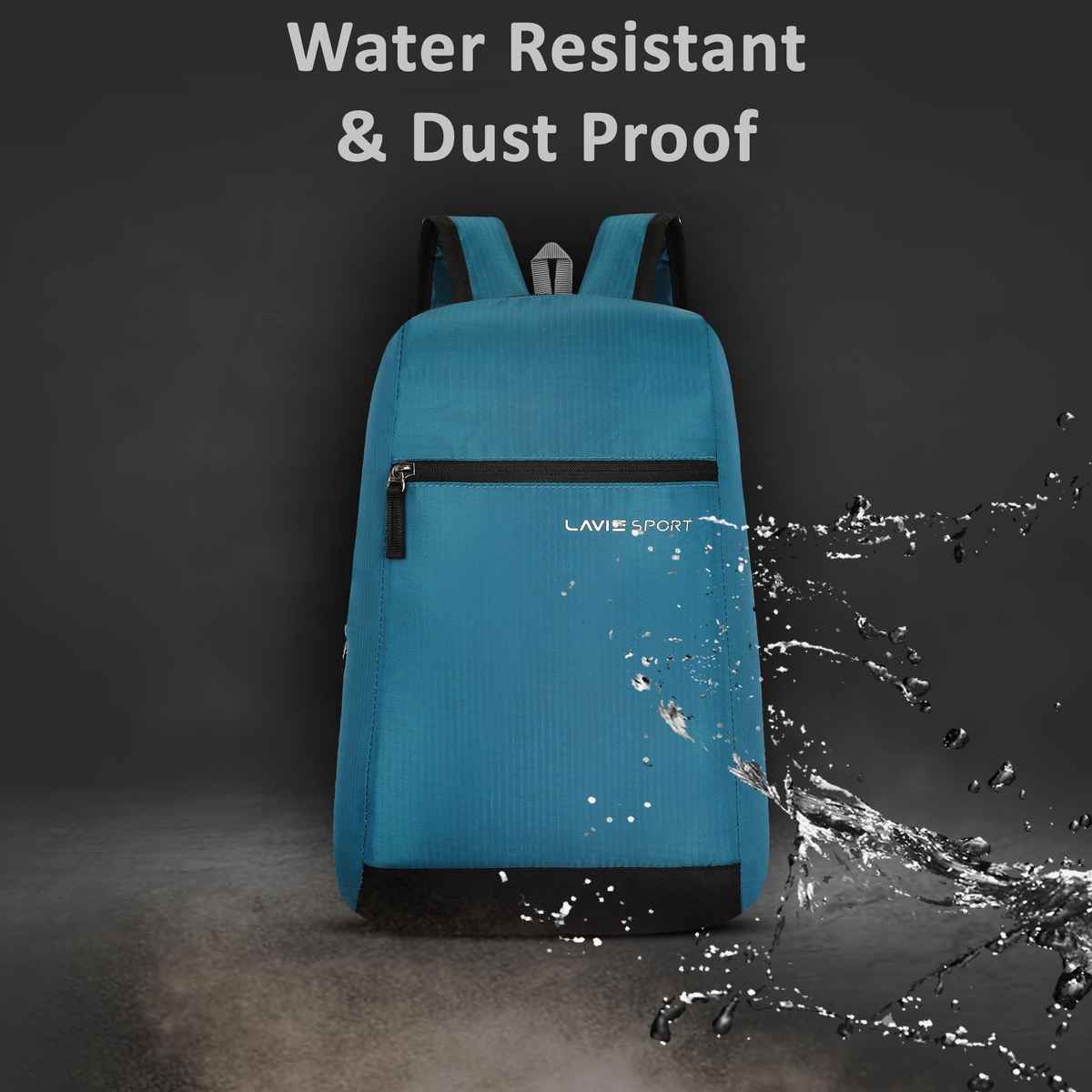 Lavie Sport Unisex Solid Polyester Top Handle Casual Backpack | Crystal Teal | S (25 x 12 x 37 cm)