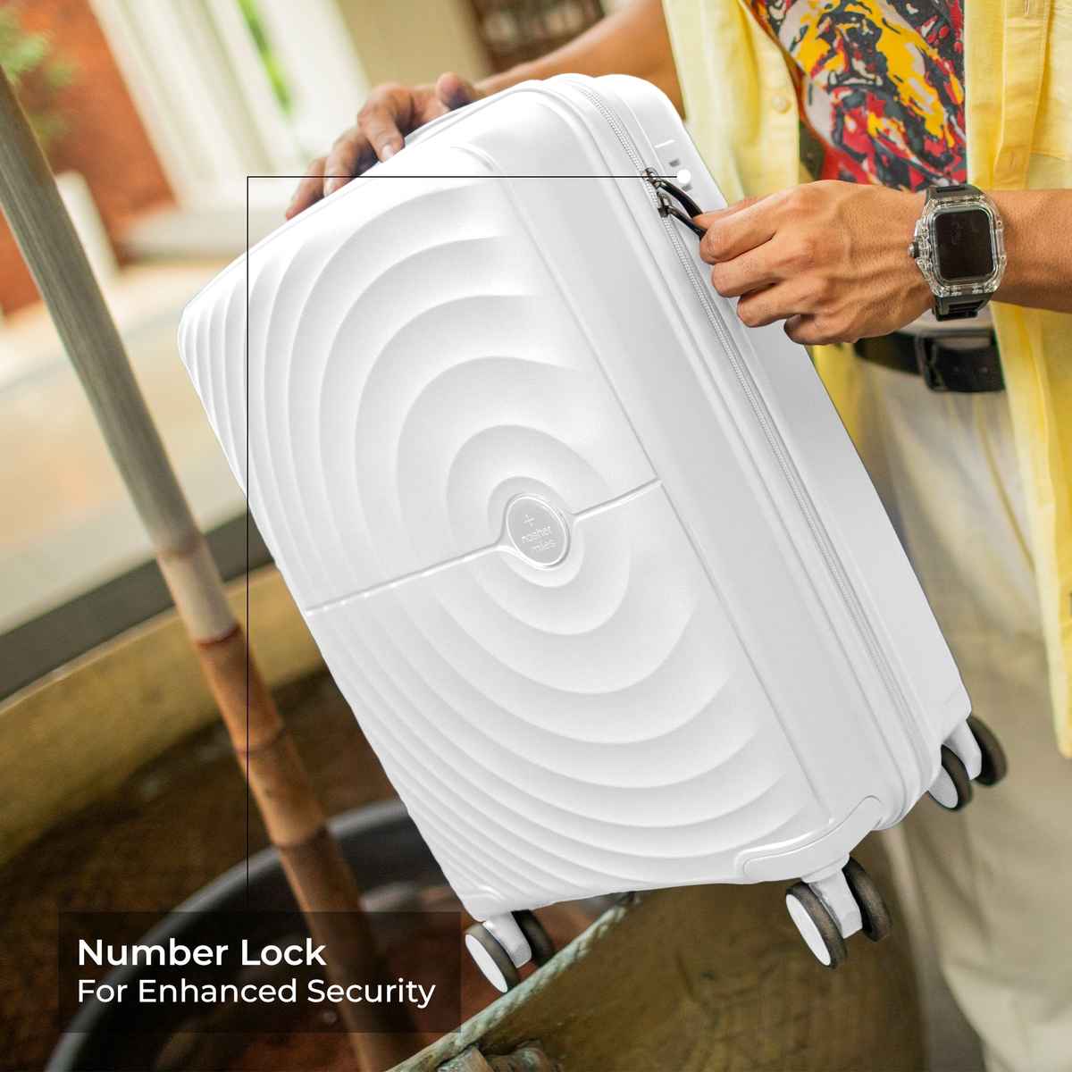 Nasher Miles Seattle Cabin Hard Side Polypropylene- 20 Inch - 55 cm Trolley Bag- White