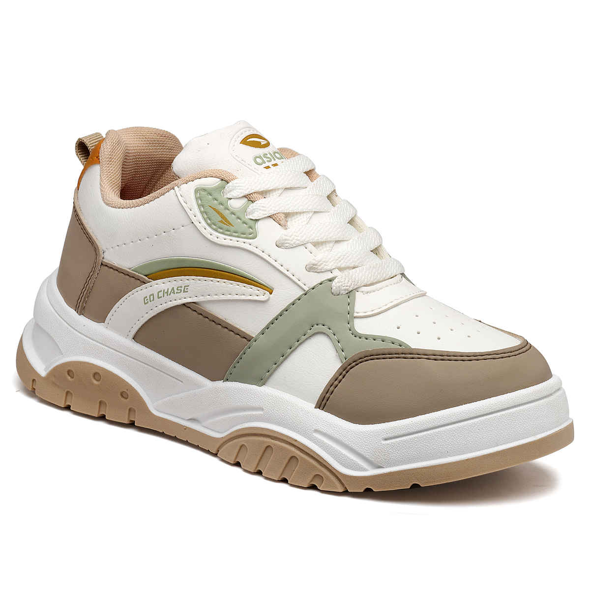 Asian Women's Sneakers | NANCY-01 | WHITE BEIGE | UK-5