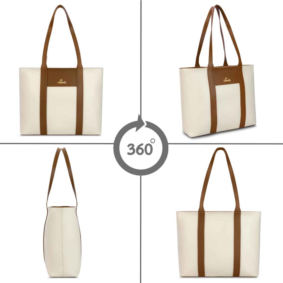 Lavie Women's Colourblock Regan Large Tote Handbag | Off White