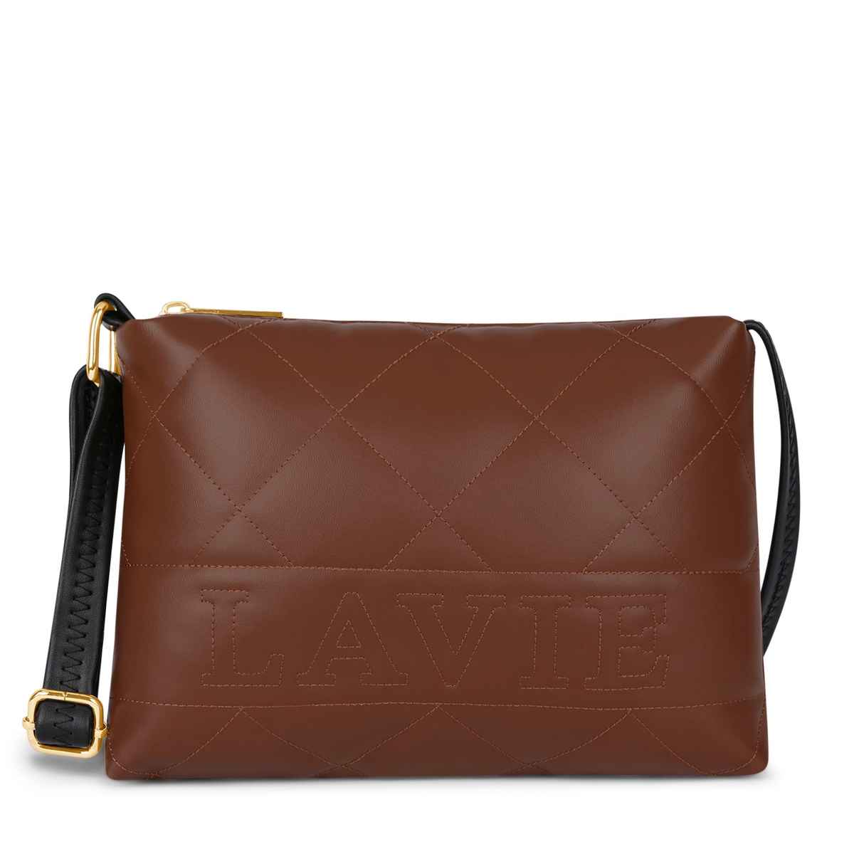 Lavie Women's Quilt Jill Top Zip Sling Bag | Tan