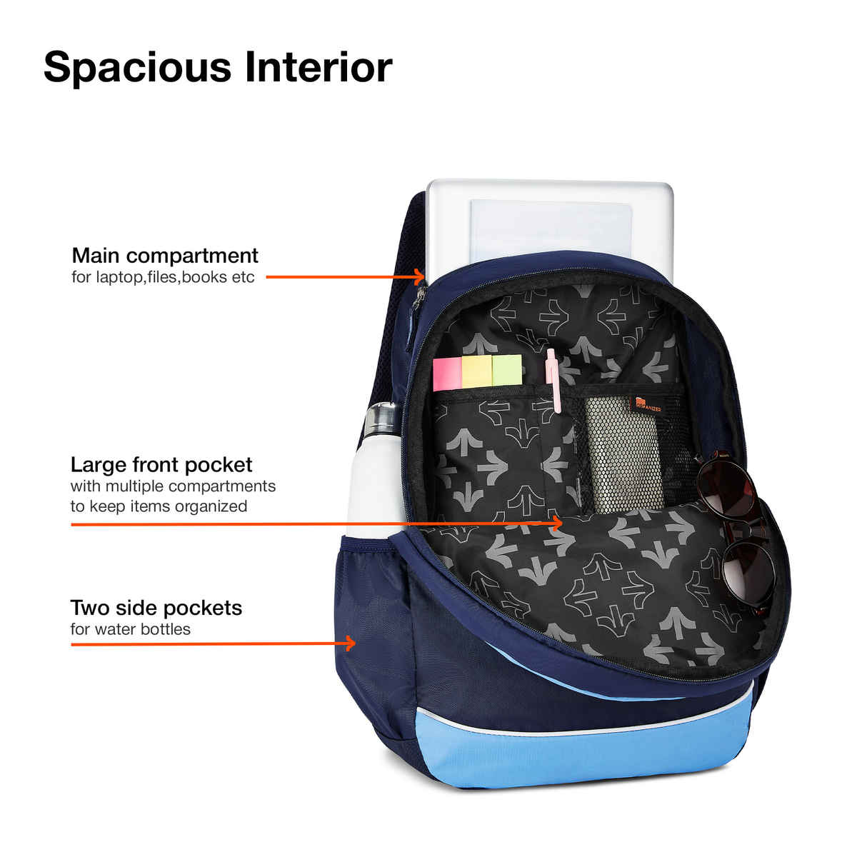 Nasher Miles Backpack for Unisex | Laptop Backpack | Casual History | Navy Blue - 31L