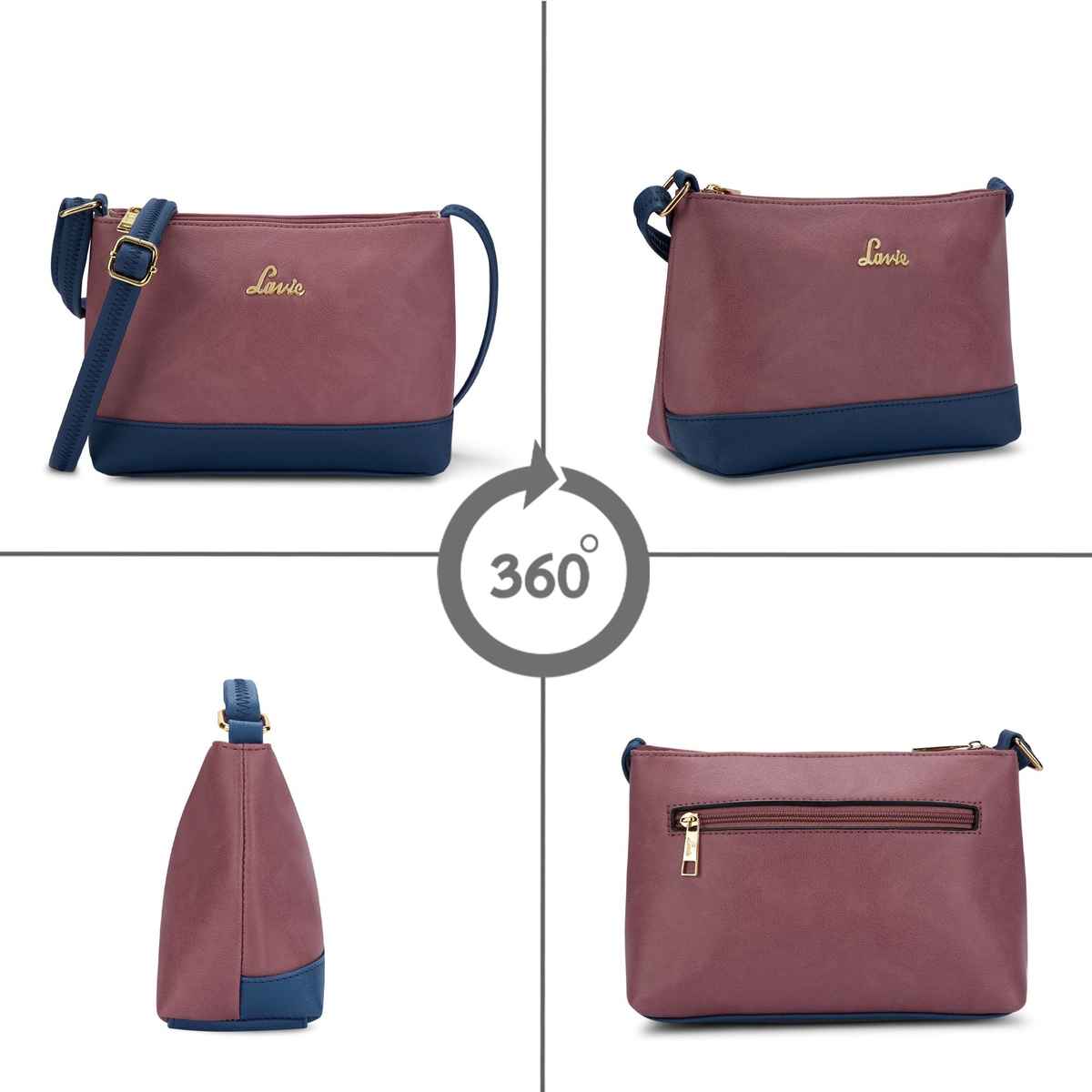 Lavie Women's Taya Cross Body Sling Bag | Ladies Purse Handbag | Dark Pink