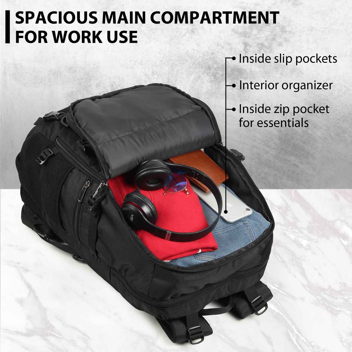 Wesley Rider Black Laptop Bag