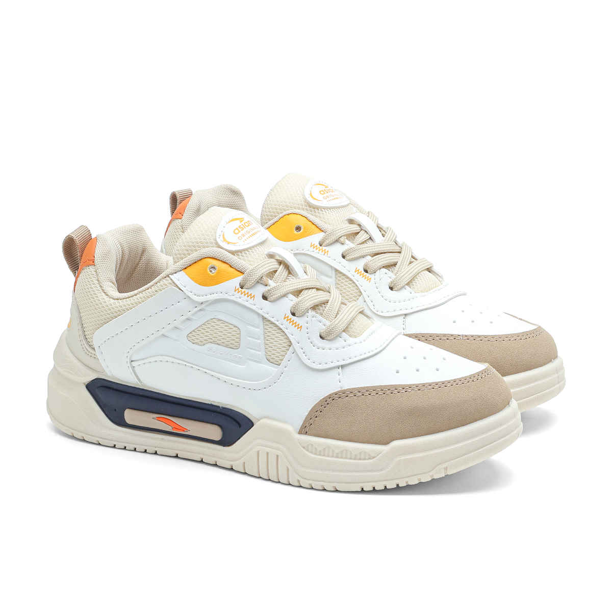 Asian Men's Lace up Sneakers | SHADOW-03 | White | UK 7